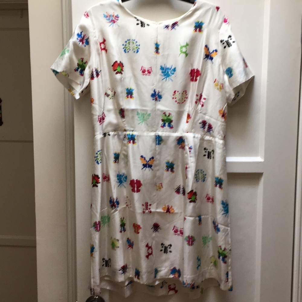 Sonia Rykiel optic ink blot mini silk dress Sz 44
